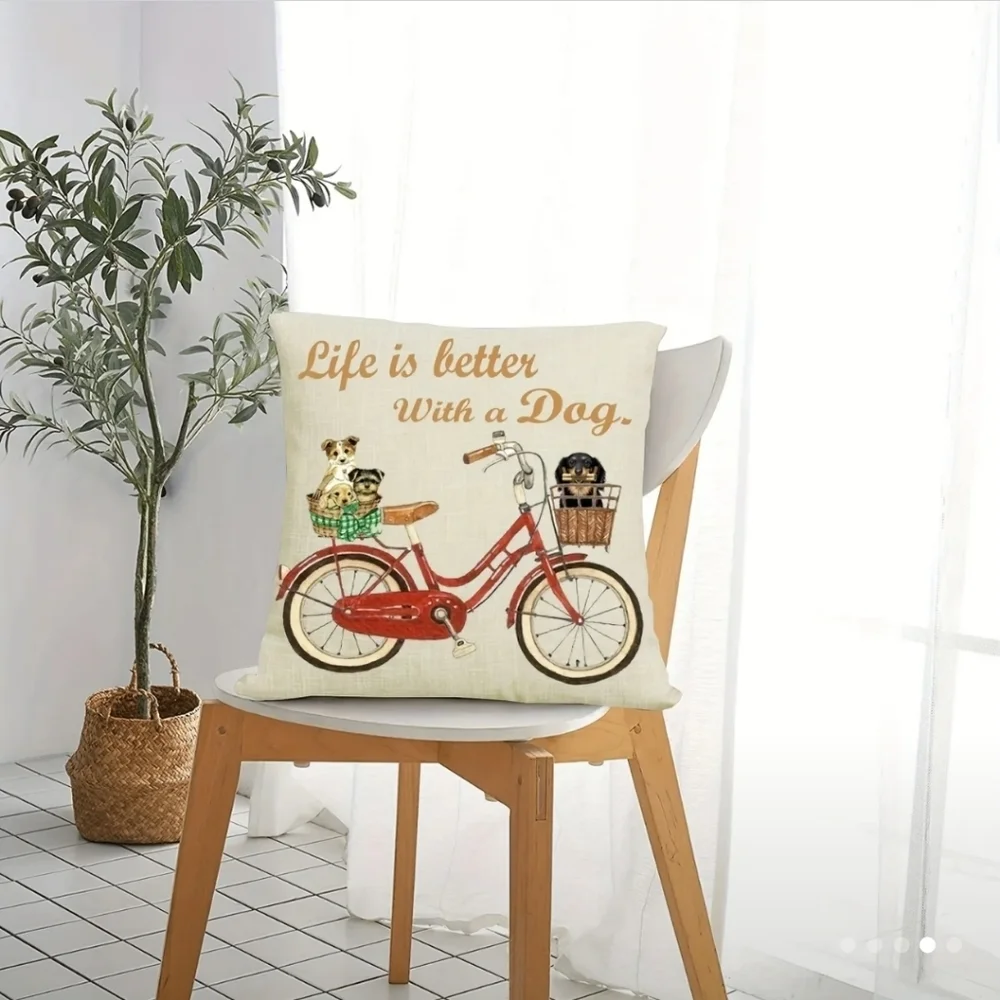 Home Decor Life is Better with a Dog Cover Pillow